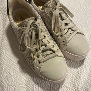 Michael Kors lace up cream sneakers